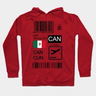 Cancun Mexico travel ticket Hoodie